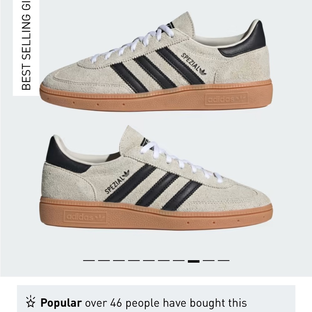Adidas Handball Spezial Black and White Sneakers with Gum Sole